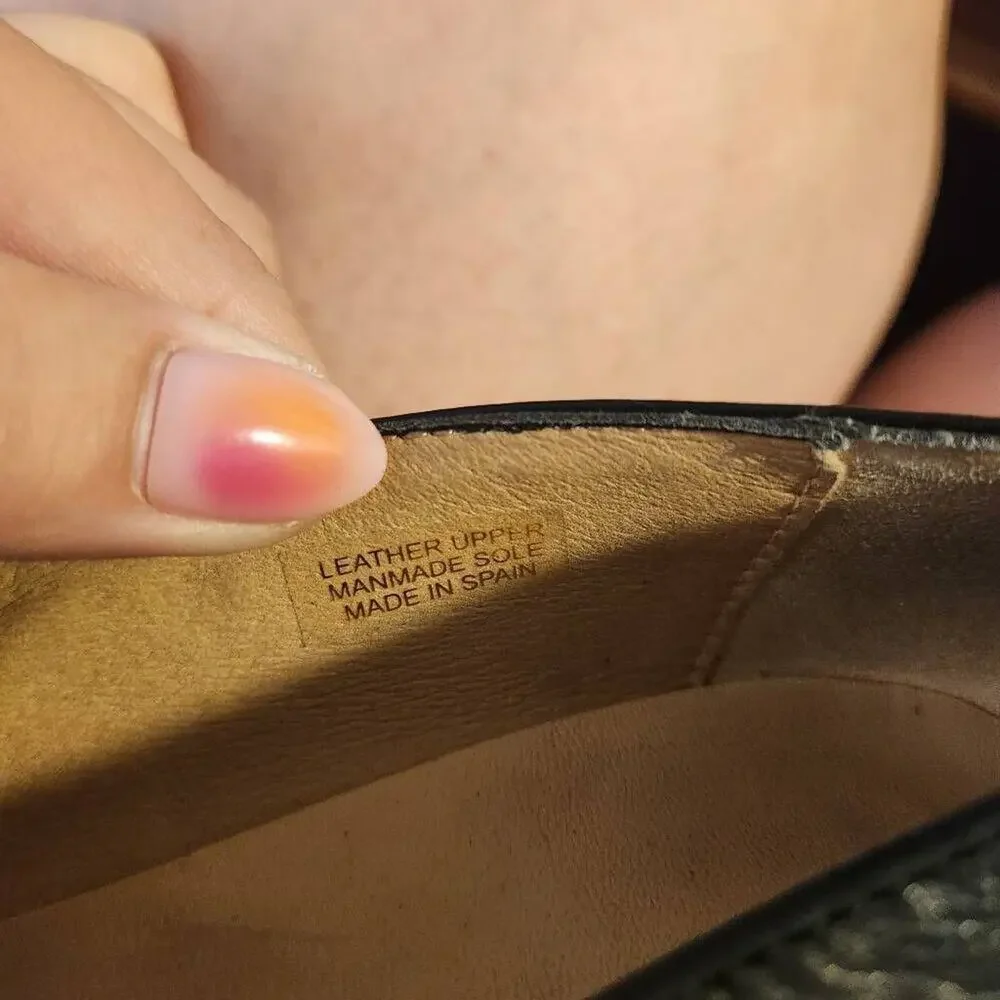 Anthropologie Black Chain Loafers Size 7.5